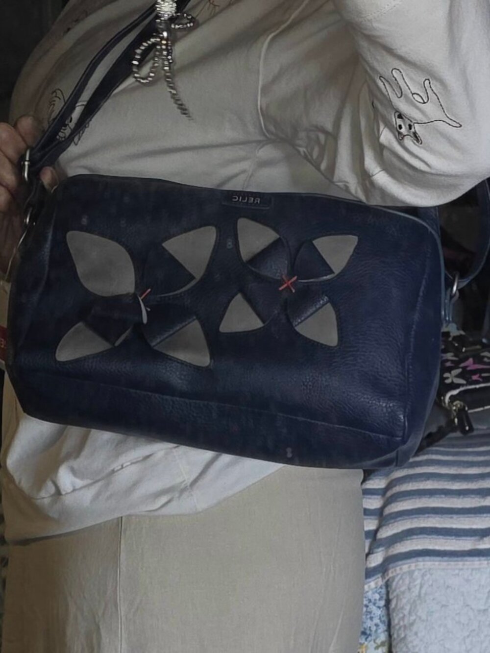 Relic Navy Butterfly Crossbody Bag